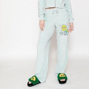 Boys Lie X State Champs Terry Sweatpants Sea Foam Blue Straight Leg Size Medium